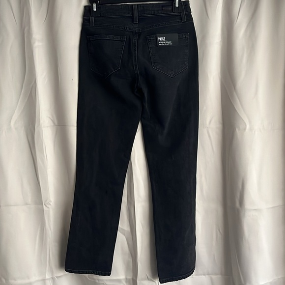 NWT PAIGE Jacqueline High Rise Straight Crop Dripping Sequins Black Size 24 - Picture 2 of 6